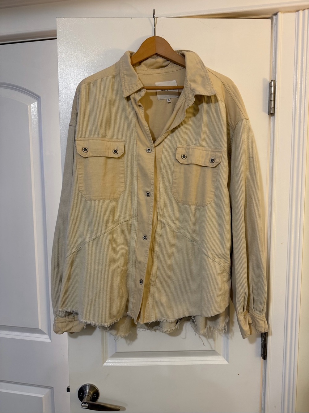 Thread & Supply Beige Corduroy Shirt Jacket